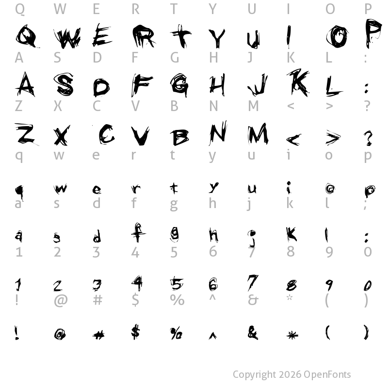 Character Map of Grunge Regular