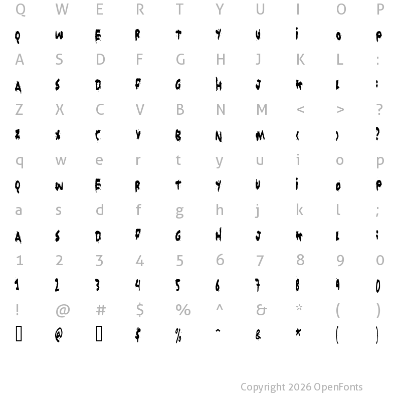 Character Map of Grunt Reaper Regular