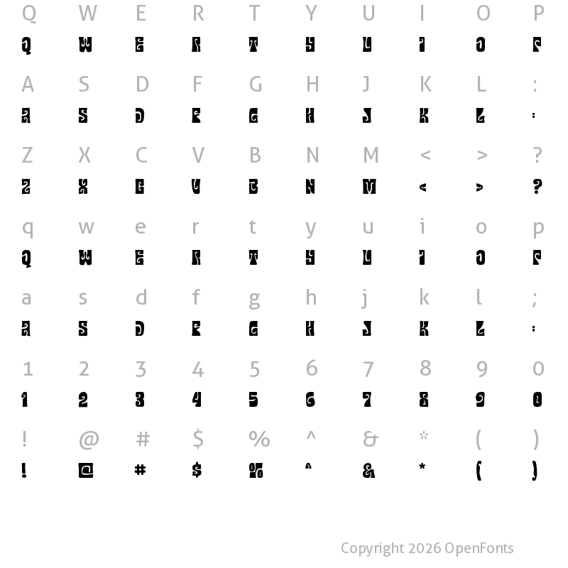 Character Map of Gruvilicious Regular