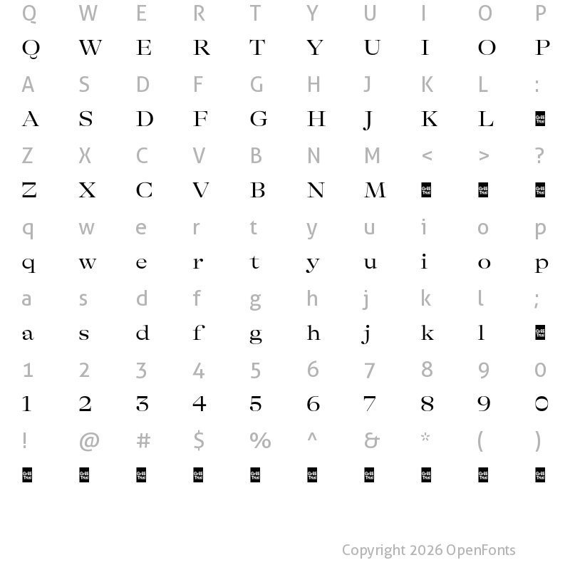 Character Map of GT Alpina Fine Trial Extended Regular