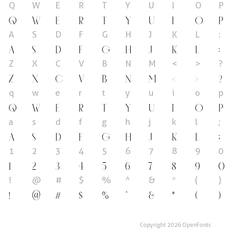 Character Map of GTEAPAC Regular