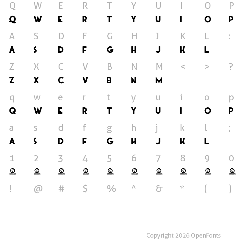 Character Map of Guaraldo Personal Use Regular