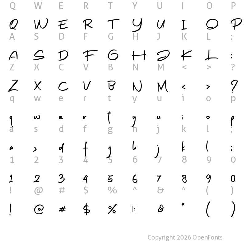 Character Map of Guestour Regular