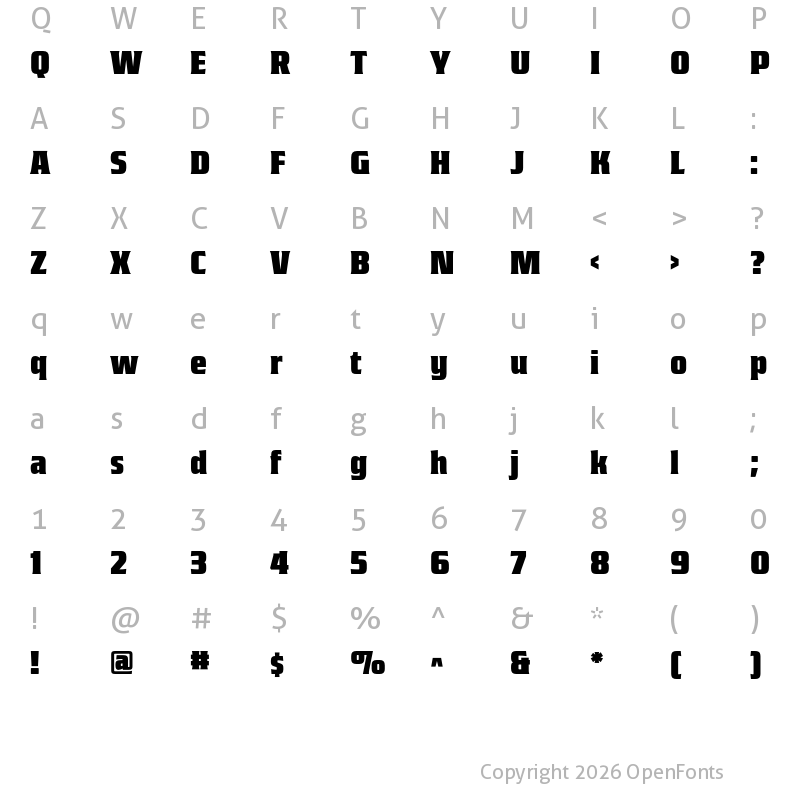 Character Map of Guildhall Regular
