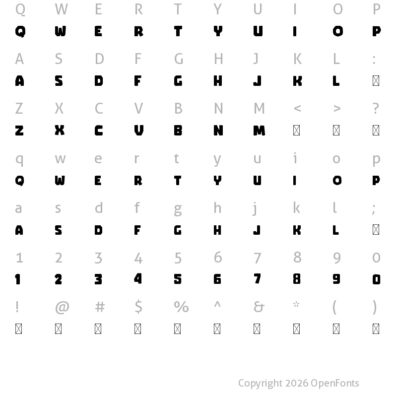 Character Map of GUMDROP Regular