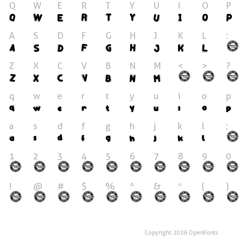 Character Map of Gummy Candy Demo Regular