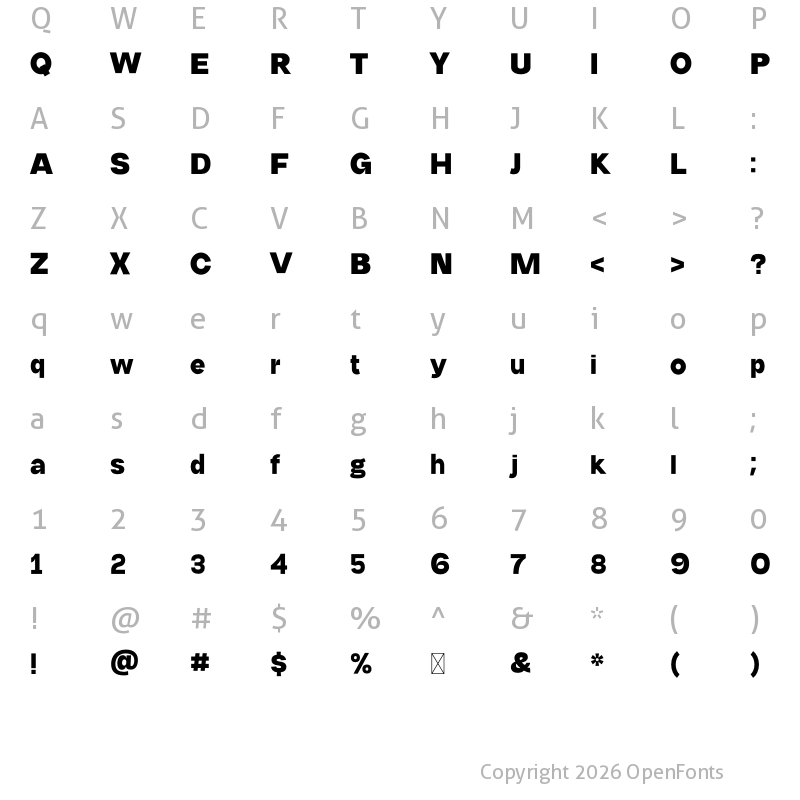 Character Map of Gundam Regular