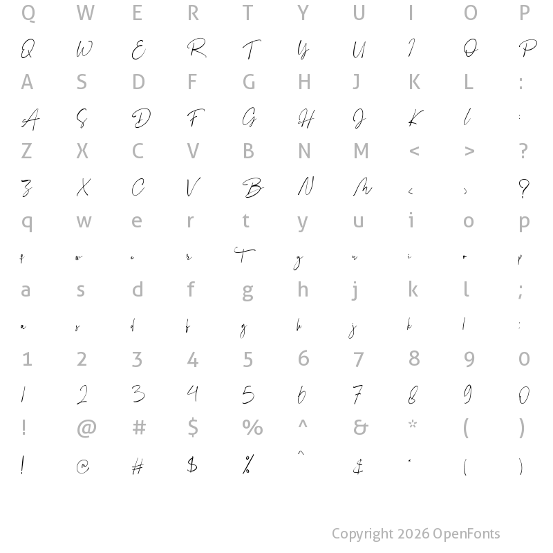 Character Map of Gustera Regular