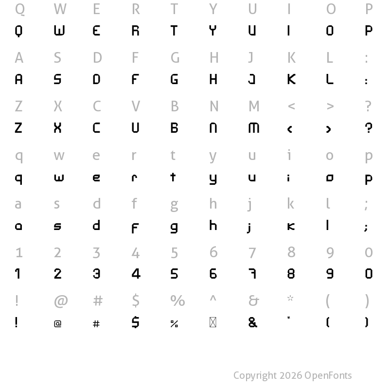 Character Map of Guti Semibold