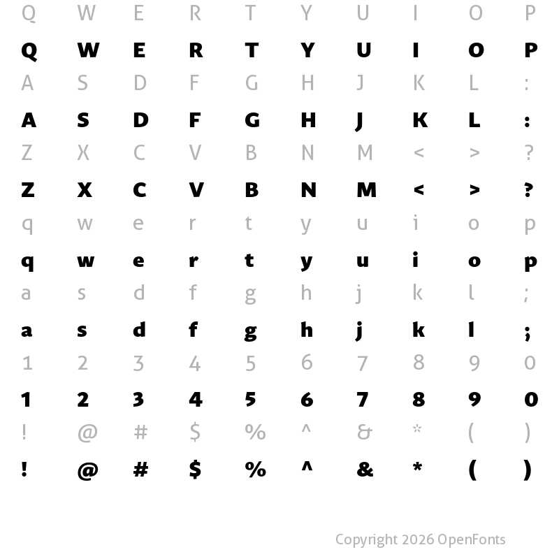 Character Map of Guyot Sans Black