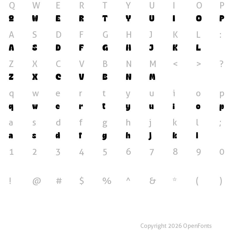 Character Map of Gyoza DEMO Regular