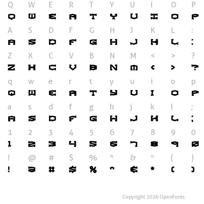 Character Map of Gyrose Shift BRK Normal