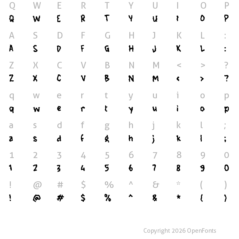 Character Map of h Hoga Regular