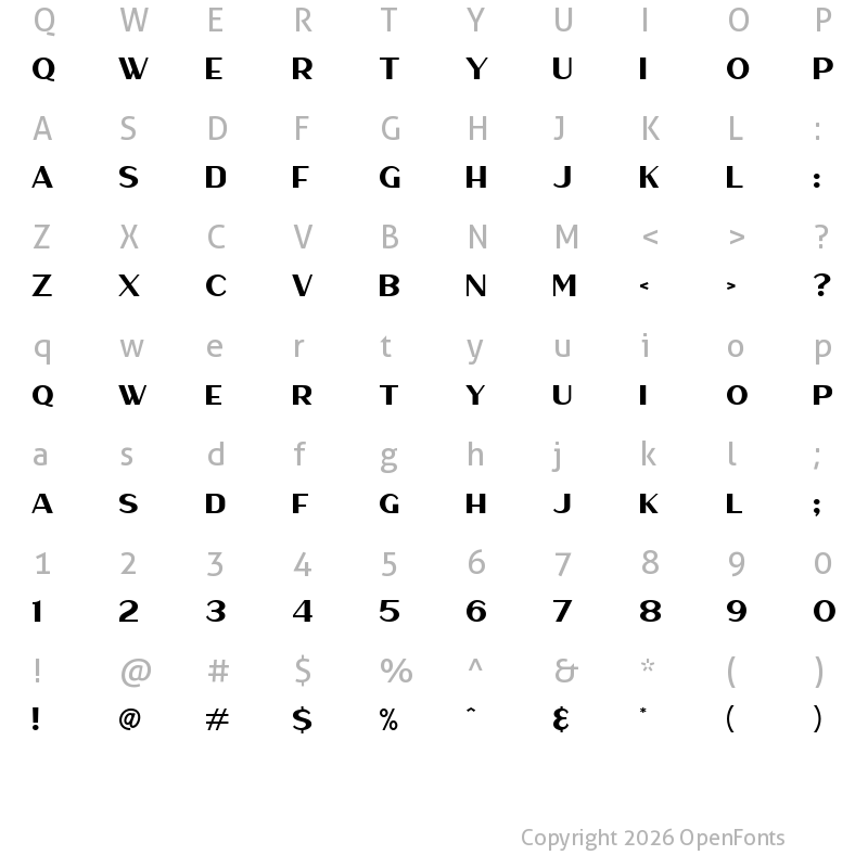 Character Map of Haarlem Sans Regular