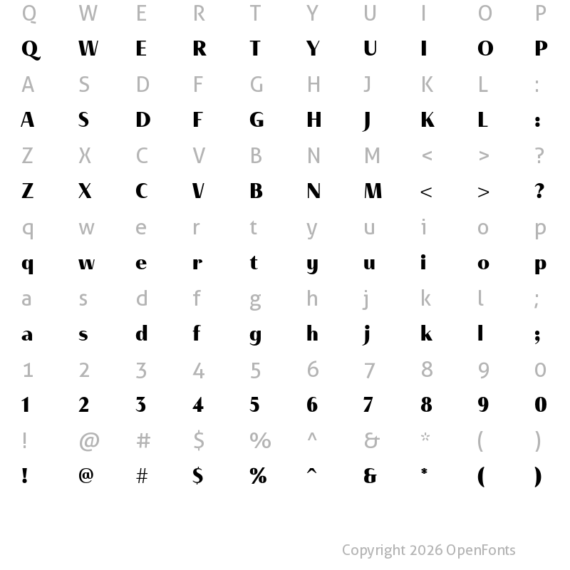 Character Map of Haboro Contrast Cond Black