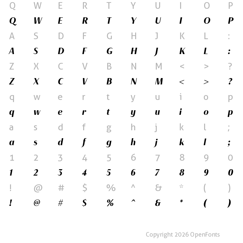 Character Map of Haboro Contrast Cond ExBold It