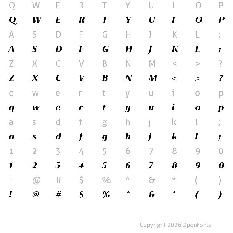 Character Map of Haboro Contrast Ext Black It