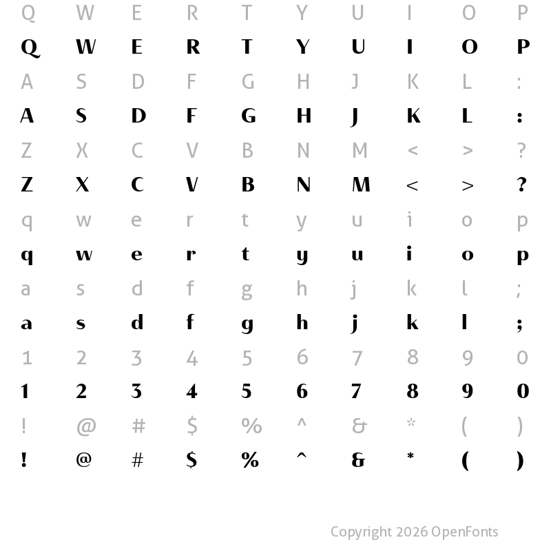 Character Map of Haboro Contrast Norm ExBold