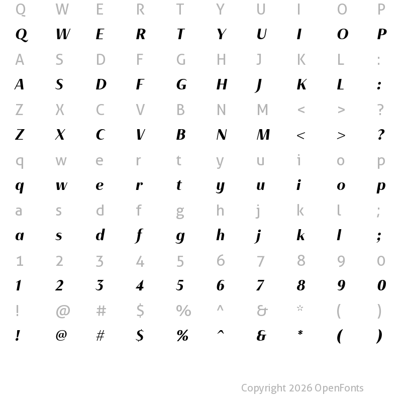 Character Map of Haboro Contrast Norm ExBold It
