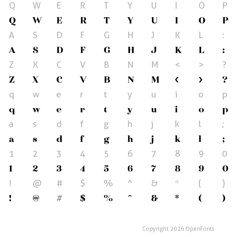 Character Map of Haboro Norm Black