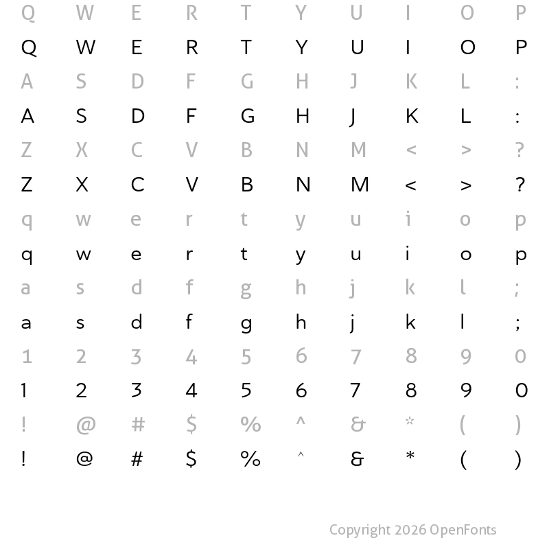 Character Map of Haboro Soft Ext Regular