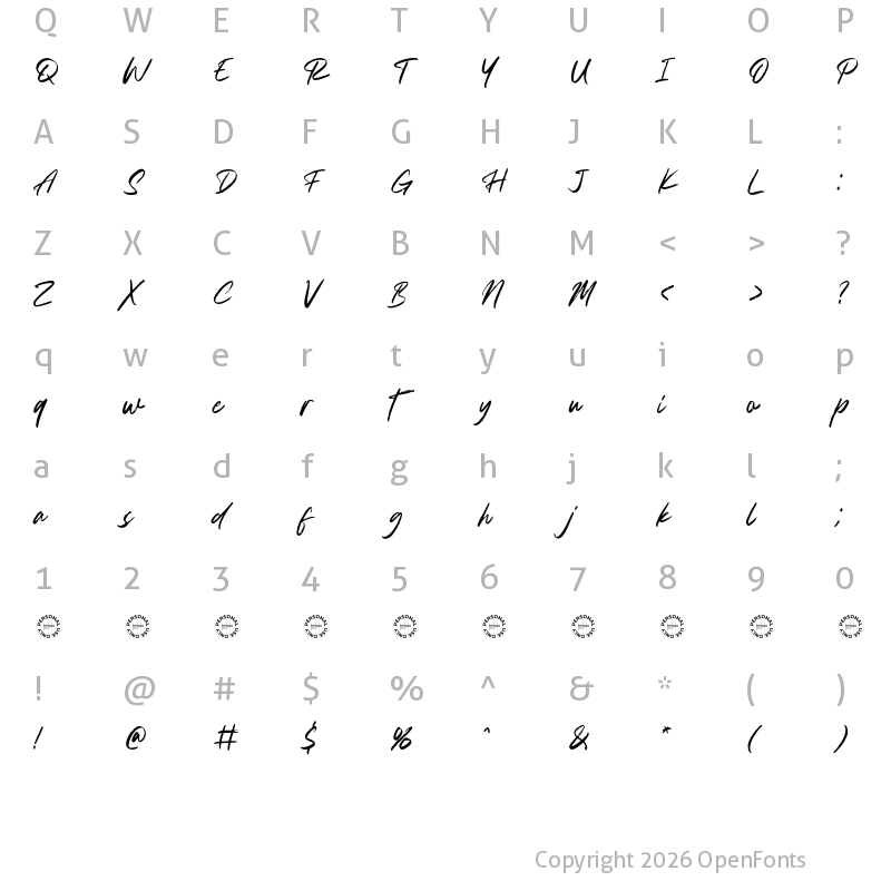 Character Map of Hacklines DEMO Regular