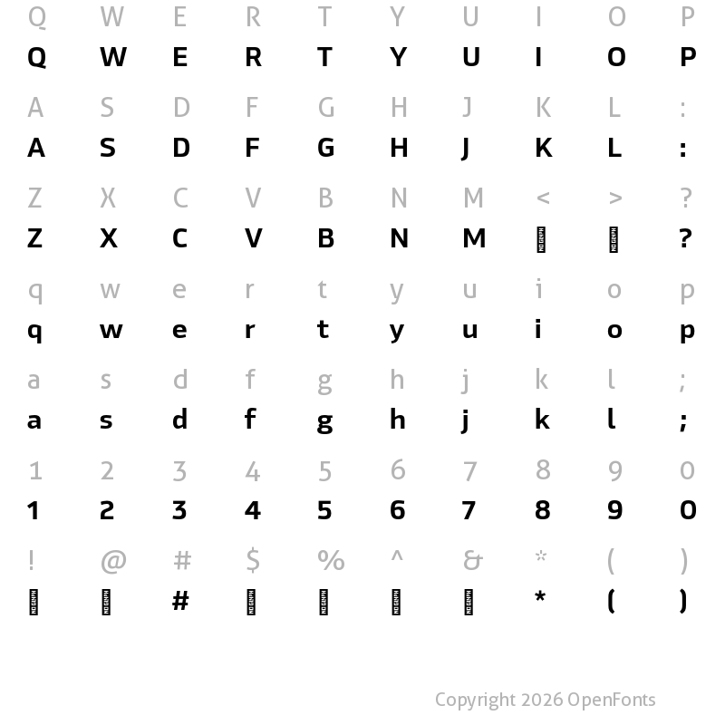 Character Map of Hackman Trial Medium
