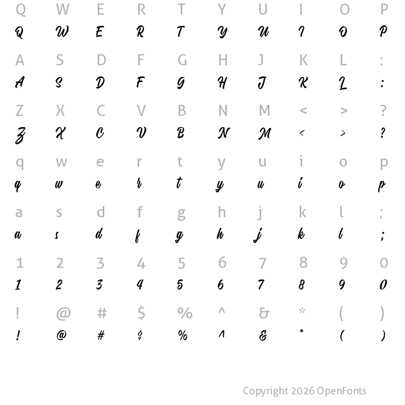 Character Map of Hadnich Regular