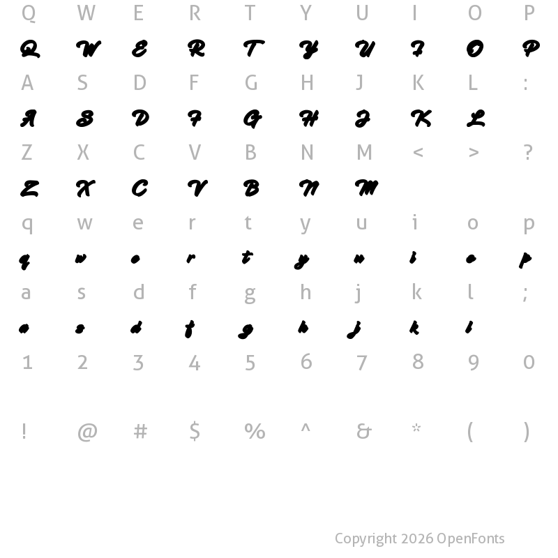 Character Map of Hadsut Extruded Regular