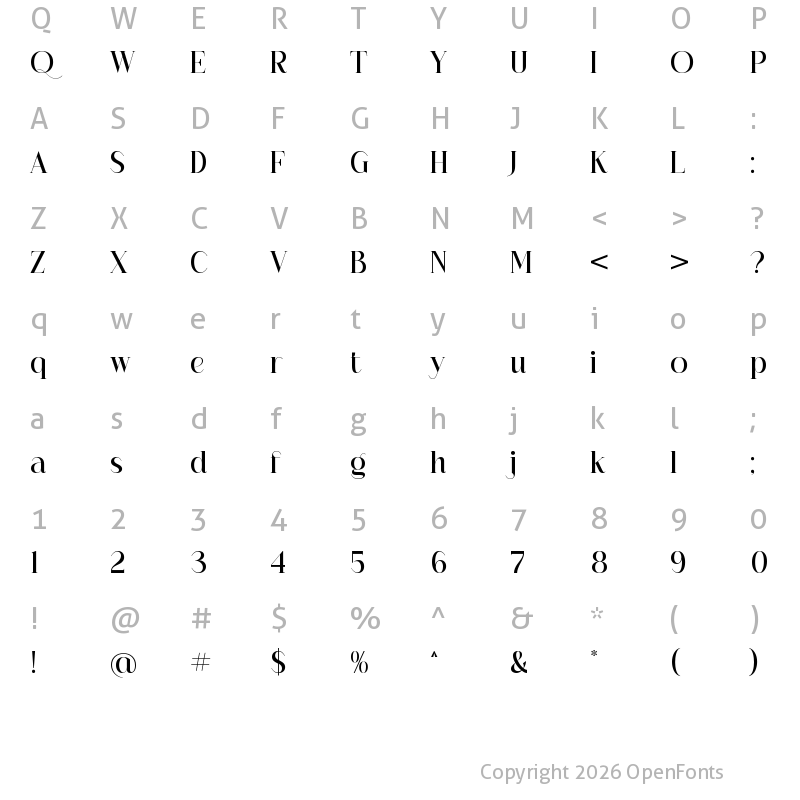 Character Map of Hagmolya Regular
