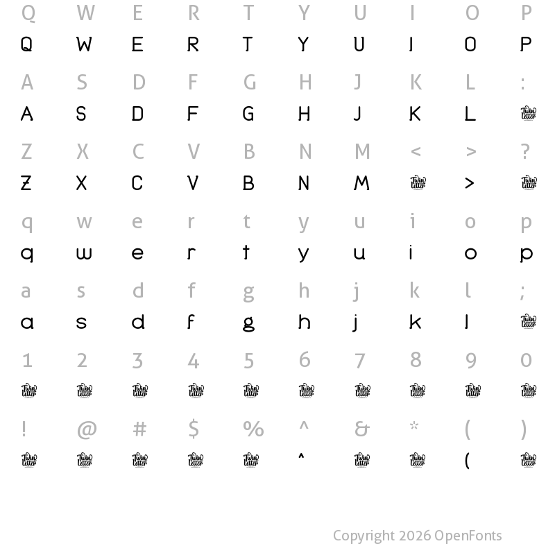 Character Map of Haigo Personal Use