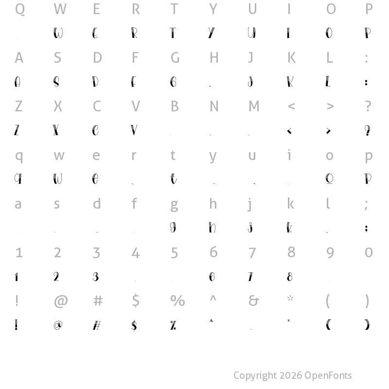 Character Map of Hailyland Regular