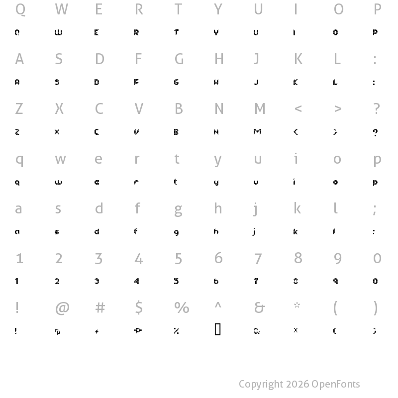 Character Map of Half Project Logo Regular