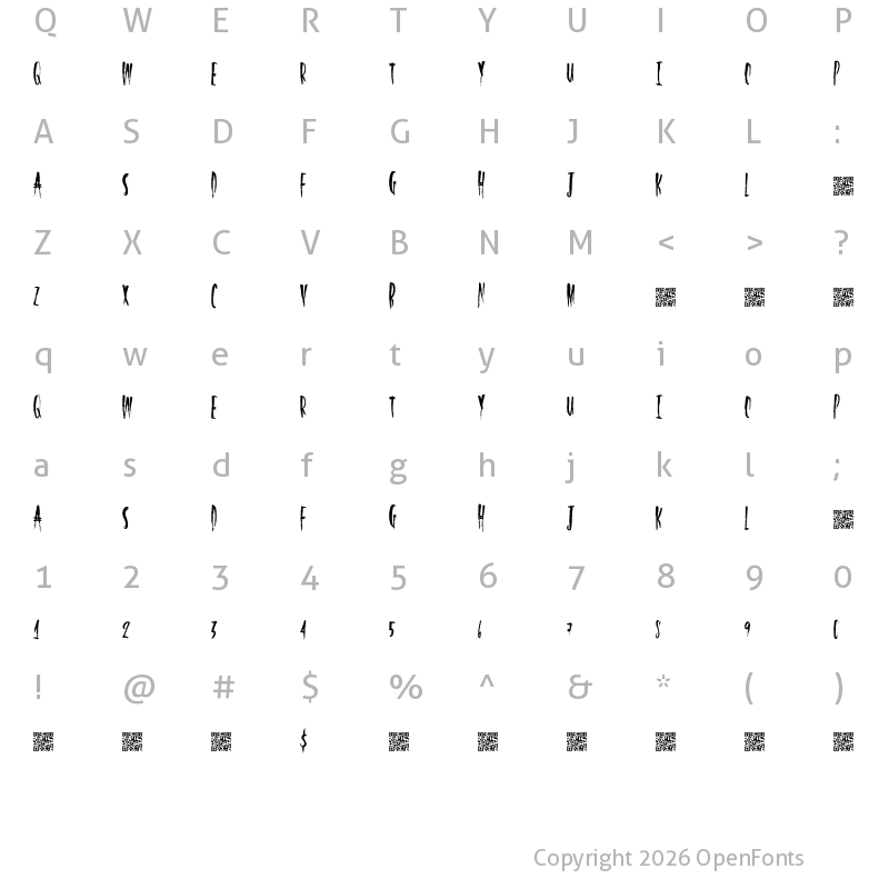 Character Map of HalfLight Regular