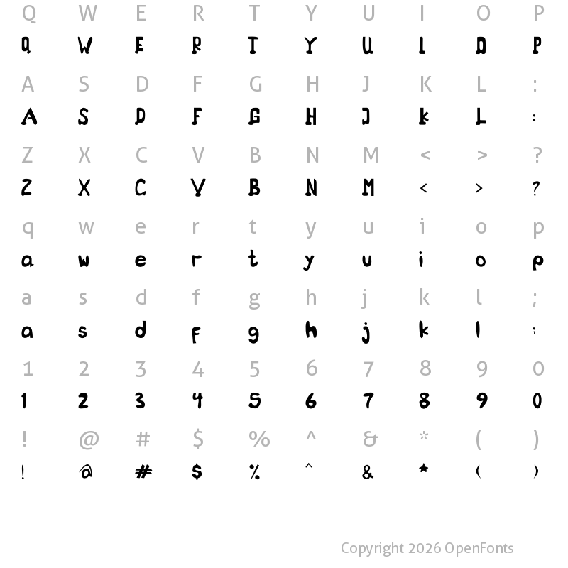 Character Map of Hallimuna Regular
