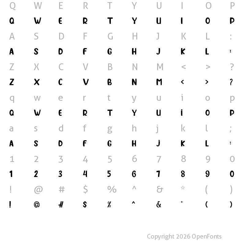 Character Map of Hallo Bernad Regular