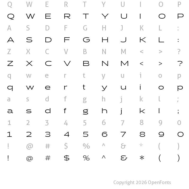 Character Map of Halogen Flare Regular