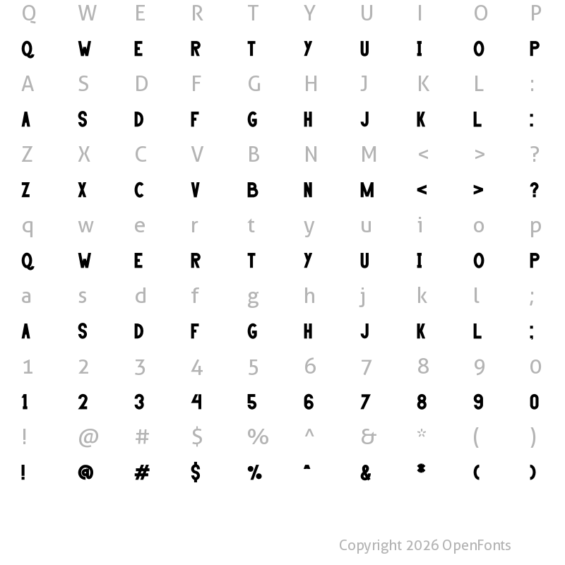 Character Map of HANDA Bold