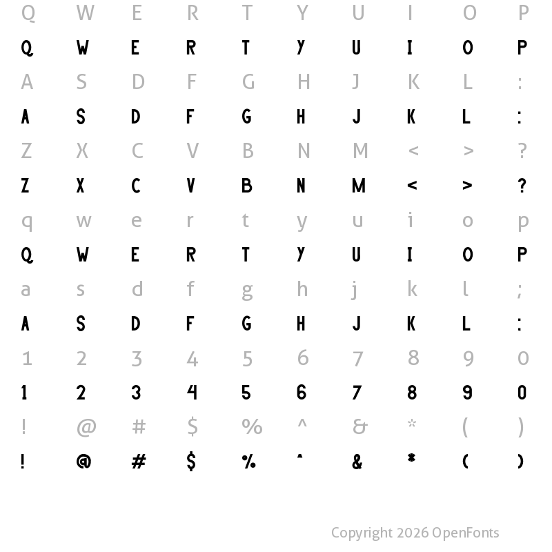 Character Map of HANDA Regular