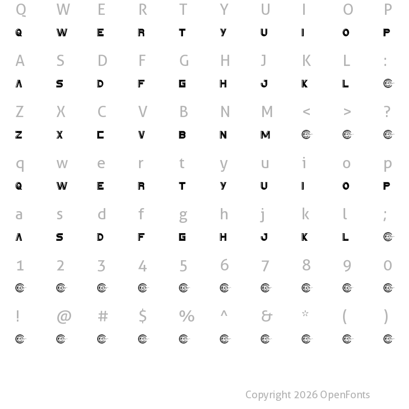 Character Map of Handbold Demo Regular