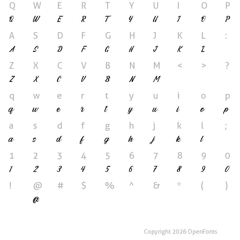 Character Map of Handuck Regular