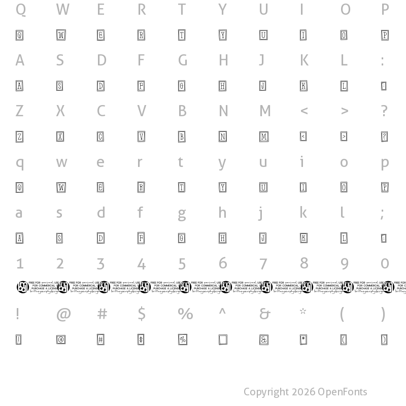 Character Map of Hanging Frames Two