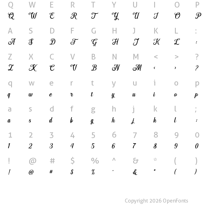 Character Map of Hanleth Regular