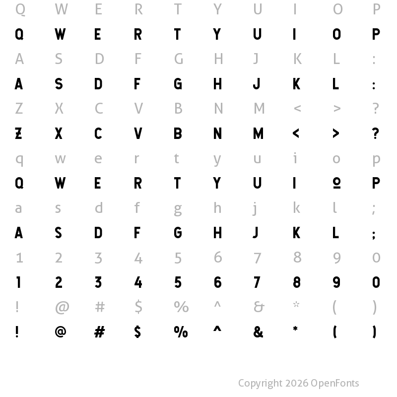 Character Map of Hansief Regular