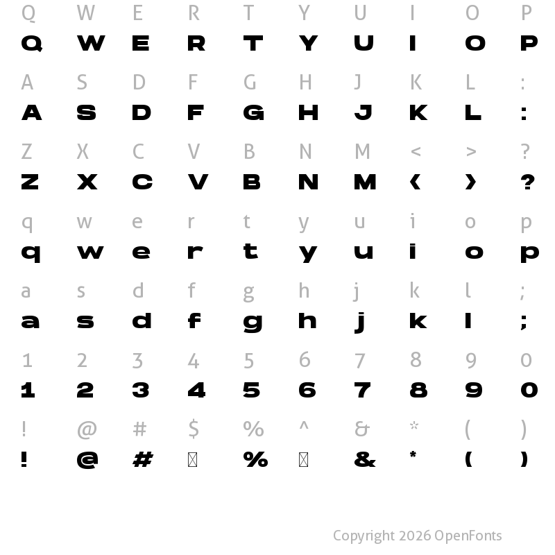Character Map of Hanson Bold