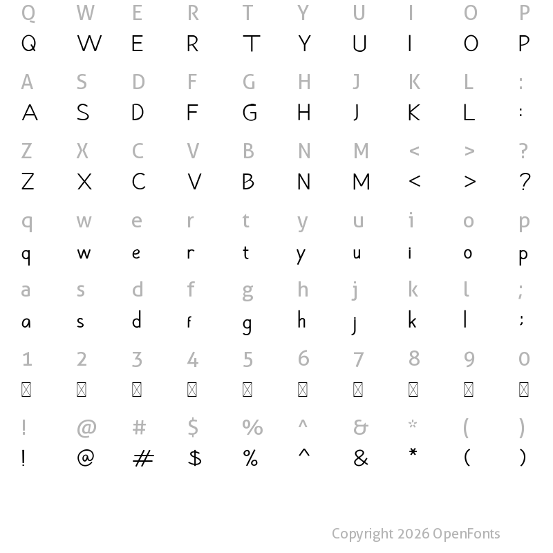 Character Map of Hansville Regular