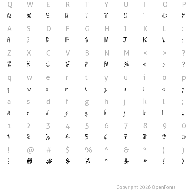 Character Map of Hapole BMess Regular