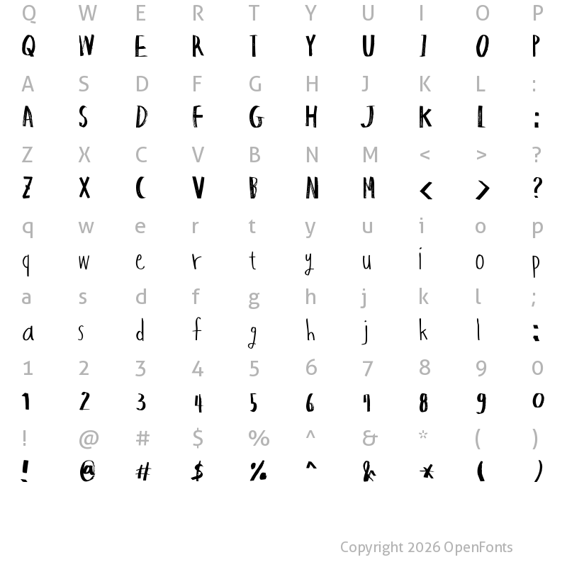 Character Map of Hapole Markerpen Hapole Markerpen