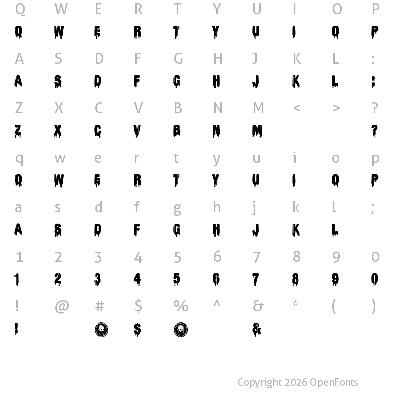 Character Map of Happy Ending Regular