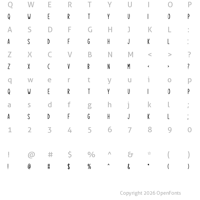 Character Map of Happy Student Regular